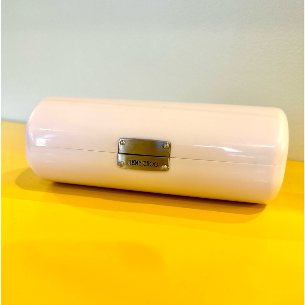 Jimmy Choo Hard Eyeglasses / Sunglasses Case - White & Silver - Picture 10 of 15